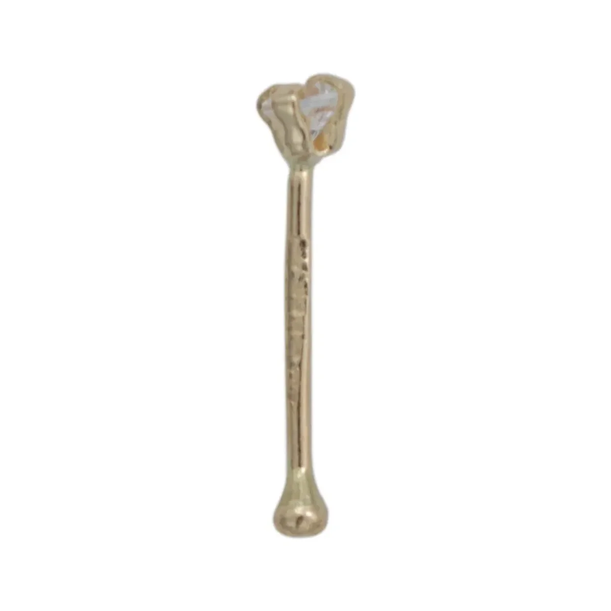 Piercing Nariz Recto con Zirconia Oro 10k - Imagen 2