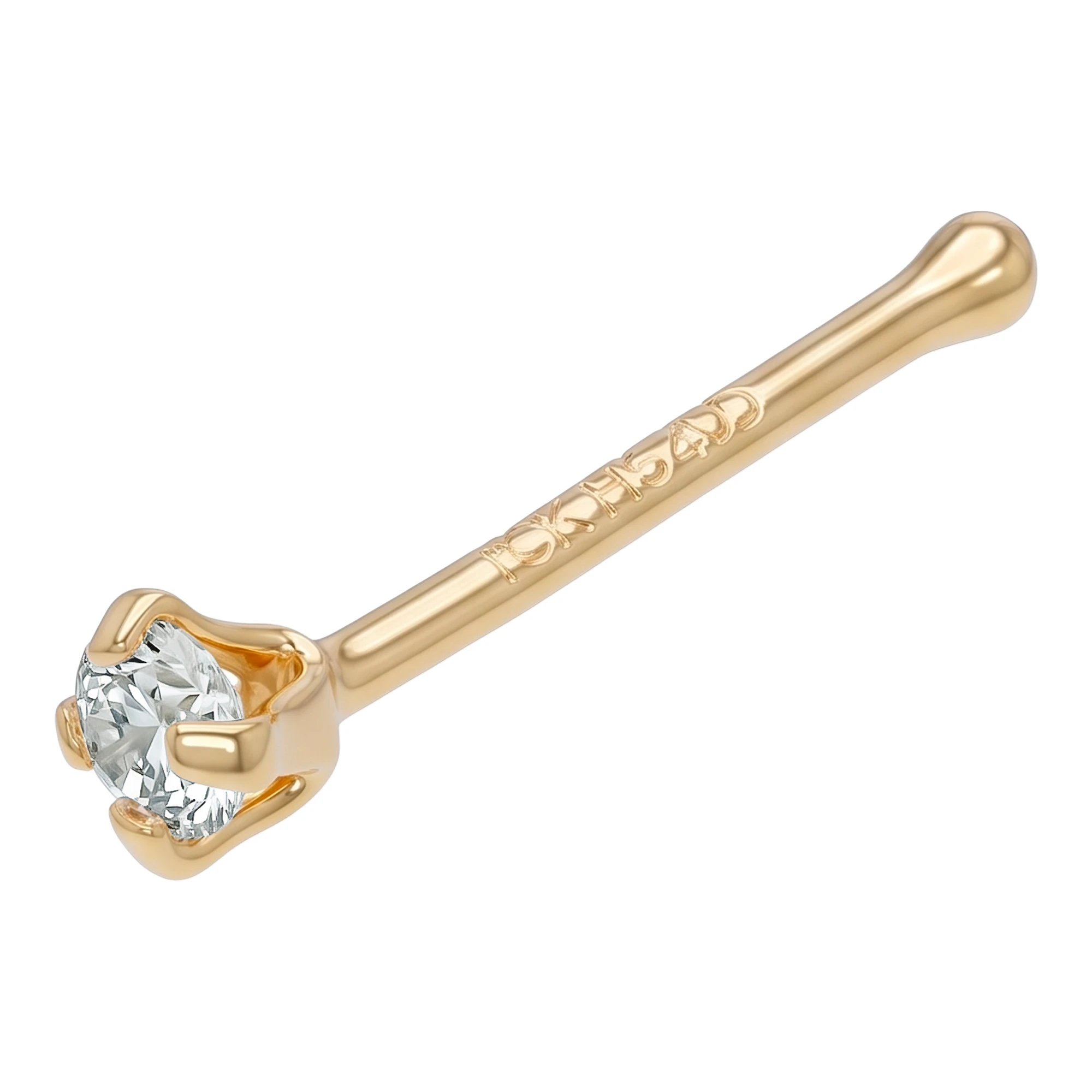 Piercing Nariz Recto con Zirconia Oro 10k - Imagen 1