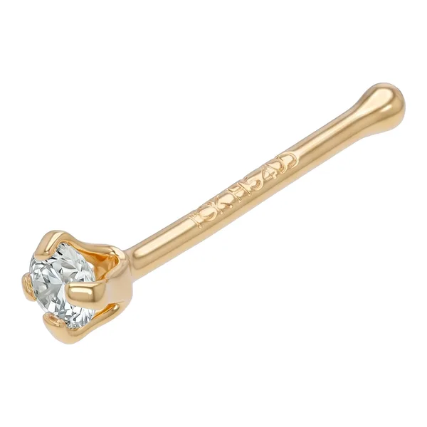 Piercing Nariz Recto con Zirconia Oro 10k - Imagen 1