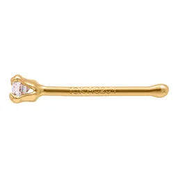 Piercing Nariz Recto con Zirconia Oro 10k - Imagen 3