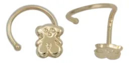 Piercing Osito Curvo Oro 10k para Hélice Cartílago - Imagen 1