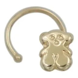 Piercing Osito Curvo Oro 10k para Hélice Cartílago - Imagen 3