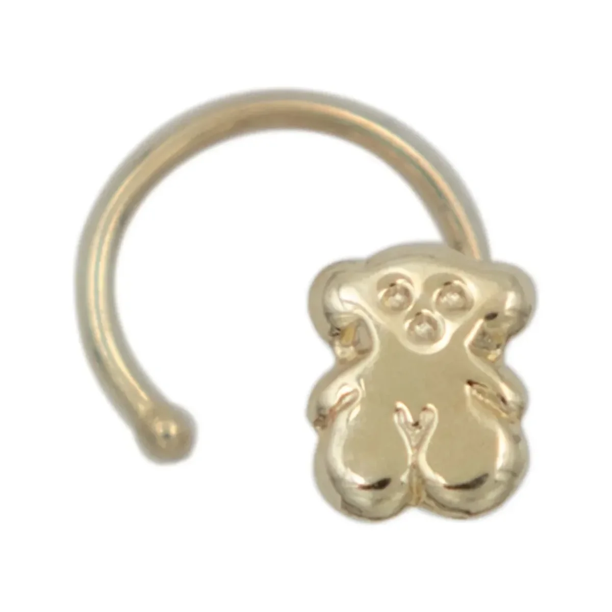 Piercing Osito Curvo Oro 10k para Hélice Cartílago - Imagen 3