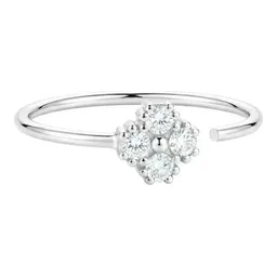 Piercing Trébol Plata 925 con Zirconia Transparente - Imagen 1