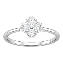 Piercing Trébol Plata 925 con Zirconia Transparente - Imagen 2