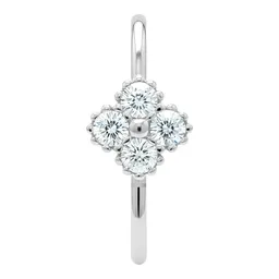 Piercing Trébol Plata 925 con Zirconia Transparente - Imagen 3