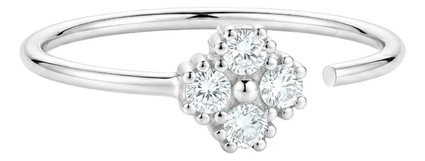 Piercing Trébol Plata 925 con Zirconia Transparente - Imagen 1