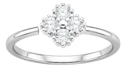 Piercing Trébol Plata 925 con Zirconia Transparente - Imagen 2