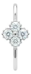 Piercing Trébol Plata 925 con Zirconia Transparente - Imagen 3
