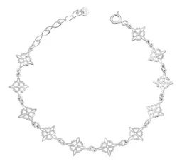 Pulsera Plata Ley .925 Nudos de Bruja Engarzados Ajustable - Imagen 1