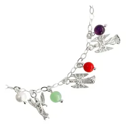 Pulsera de Plata 925 con Cuarzo Multicolor Siete Arcángeles Ajustable - Imagen 3