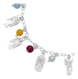 Pulsera Plata 925 Arcángeles y Chakras Ajustable Protección Espiritual - Imagen 2