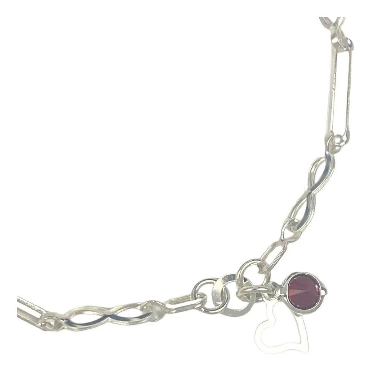 Pulsera de Plata 925 ajustable con dijes corazón estrella y hilo rojo - Joyaris joyería fina