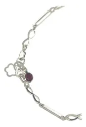 Pulsera de Plata 925 Ajustable con Dije de Corazón Estrella Hilo Rojo - Imagen 3