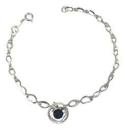 Pulsera Plata 925 Corazón Infinito Ajustable Acabado Negro - Imagen 1