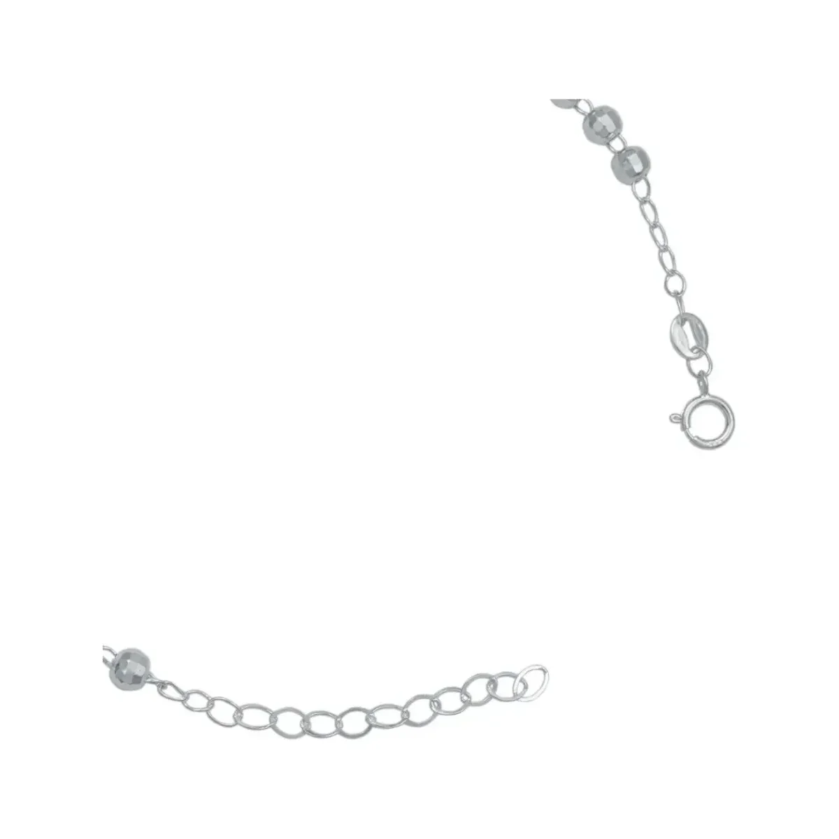 Pulsera Plata 925 Ajustable Diseño Cruz Virgen con Bola Diamantada - Imagen 3