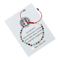 Pulsera Plata 925 Ajustable Diseño San Benito Ojo Turco Protección - Imagen 2