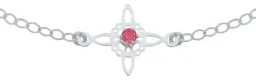 Pulsera Plata 925 Nudo Bruja Celta Ajustable Zirconia Roja - Imagen 2