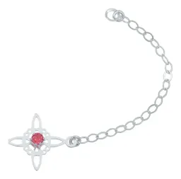 Pulsera Plata 925 Nudo Bruja Celta Ajustable Zirconia Roja - Imagen 4