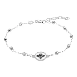 Pulsera Plata Ley .925 Ajustable Nudo de Bruja Esmaltado - Imagen 1