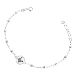 Pulsera Plata Ley .925 Ajustable Nudo de Bruja Esmaltado - Imagen 2