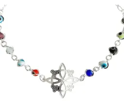 Pulsera de Plata 925 Ajustable Nudo Bruja Ojo Turco Colores - Imagen 2