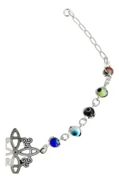 Pulsera de Plata 925 Ajustable Nudo Bruja Ojo Turco Colores - Imagen 4