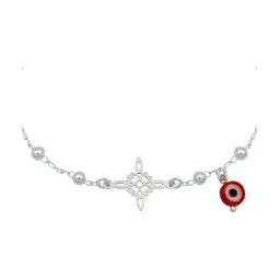 Pulsera Plata 925 Ajustable Nudo de Bruja Ojo Turco con Hilo Rojo - Imagen 2