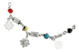 Pulsera Plata 925 Nudo de Bruja con Zirconias Multicolor Ajustable - Imagen 2