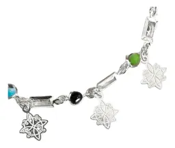Pulsera Plata 925 Nudo de Bruja con Zirconias Multicolor Ajustable - Imagen 3