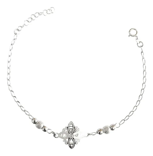 Pulsera Plata 925 Nudo de Bruja con Piedras Naturales Ajustable - Imagen 1