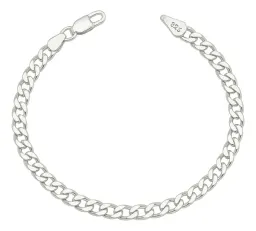 Pulsera Cubana Barbada 4mm Plata .925 19cm - Imagen 1