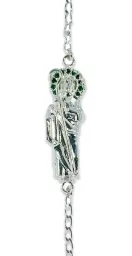 Pulsera Esclava San Judas Tejido con Zirconia Plata .925 - Imagen 2