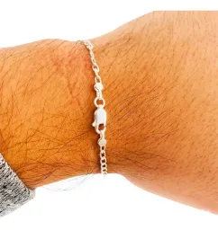 Pulsera Esclava San Judas Tejido con Zirconia Plata .925 - Imagen 3
