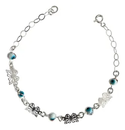 Pulsera Mariposas Ajustable Plata .925 - Imagen 1