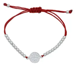 Pulsera Plata 925 San Benito Hilo Rojo Ajustable - Imagen 3