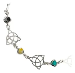 Pulsera Plata 925 Ajustable Ojo Turco Triqueta Multicolor - Imagen 3