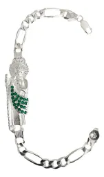 Esclava Fígaro San Judas Plata .925 Zirconia Verde - Imagen 1
