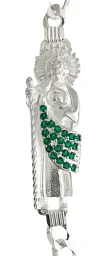 Esclava Fígaro San Judas Plata .925 Zirconia Verde - Imagen 2