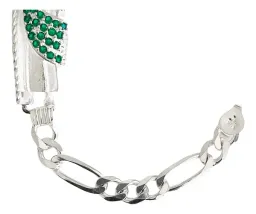 Esclava Fígaro San Judas Plata .925 Zirconia Verde - Imagen 3