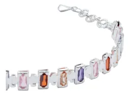 Pulsera Plata 925 Zirconias Baguette Ajustable Mujer - Imagen 3