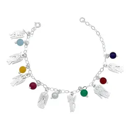 Pulsera Plata 925 Arcángeles y Chakras Ajustable Protección Espiritual - Imagen 1