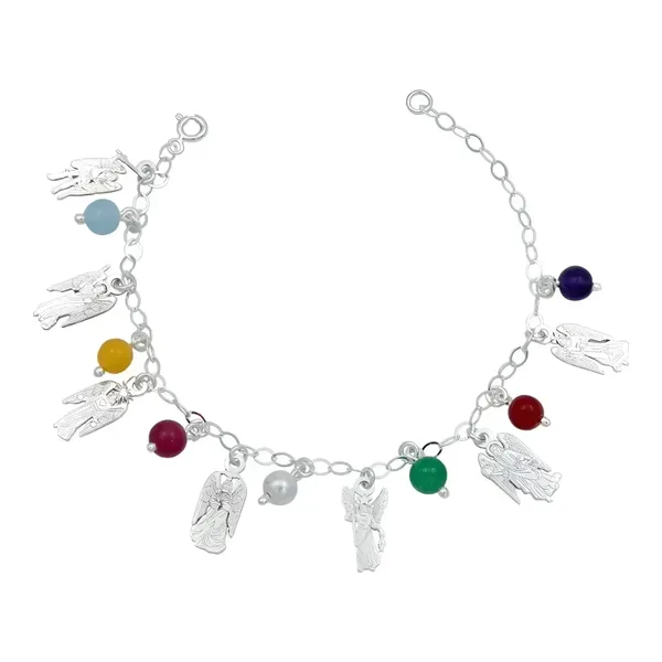 Pulsera 7 Arcángeles Chakras Láser Ajustable Plata .925 - Imagen 1