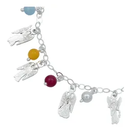 Pulsera Plata 925 Arcángeles y Chakras Ajustable Protección Espiritual - Imagen 2