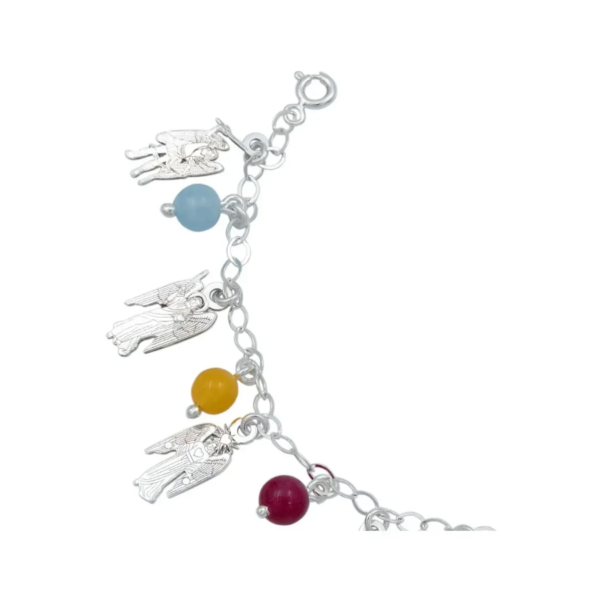 Pulsera Plata 925 Arcángeles y Chakras Ajustable Protección Espiritual - Imagen 3