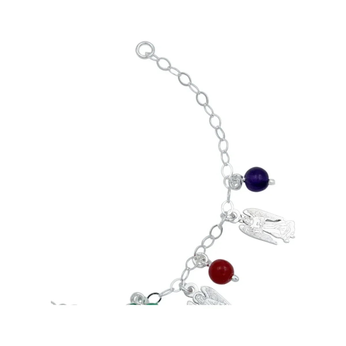 Pulsera Plata 925 Arcángeles y Chakras Ajustable Protección Espiritual - Imagen 4