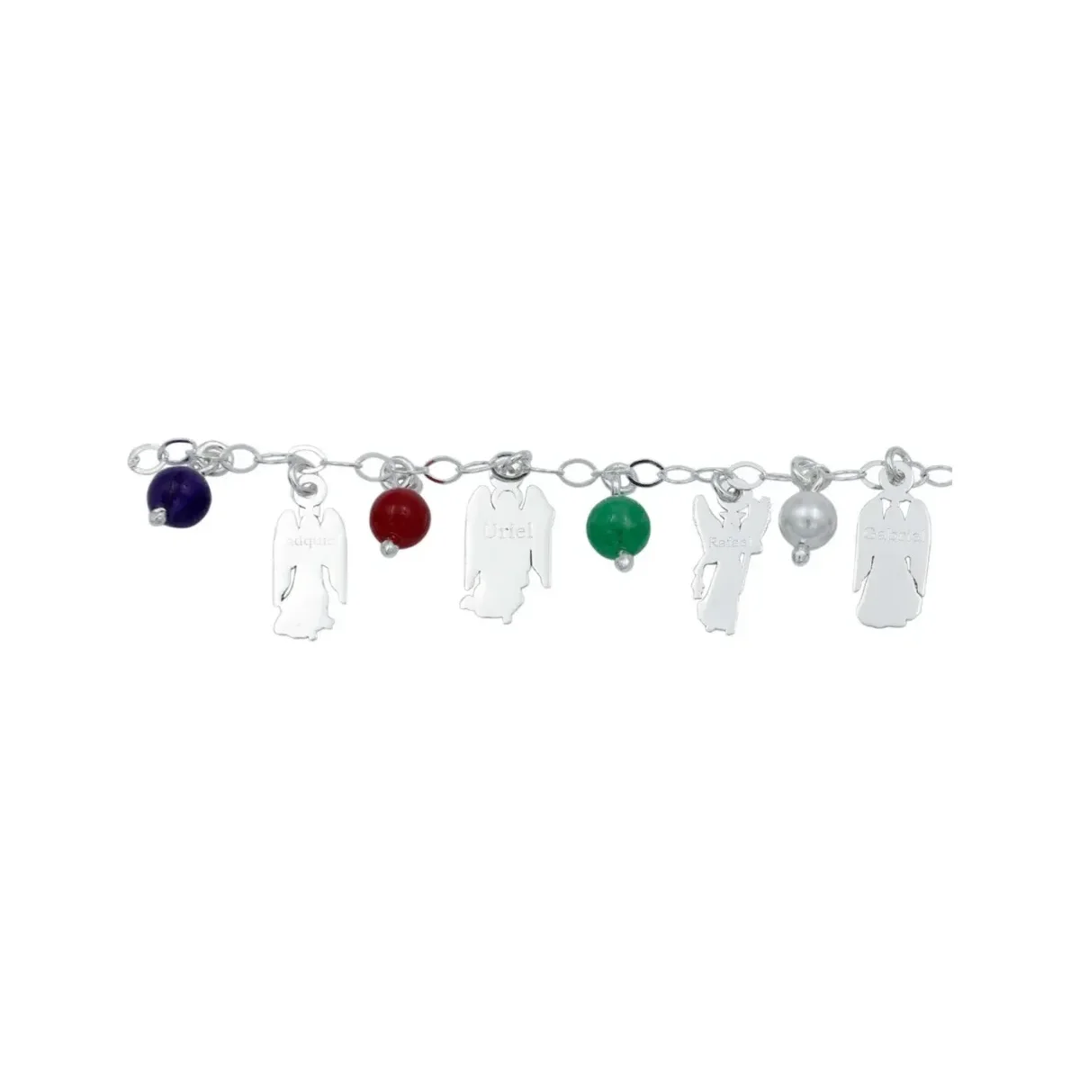 Pulsera Plata 925 Arcángeles y Chakras Ajustable Protección Espiritual - Imagen 5