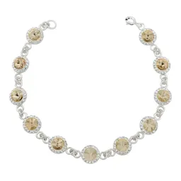 Pulsera Plata 925 Baño Oro Amarillo con Zirconias Luminosas 19cm - Imagen 1