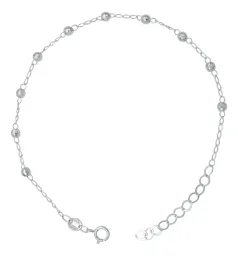 Pulsera Plata 925 Bola Diamantada Ajustable - Imagen 1