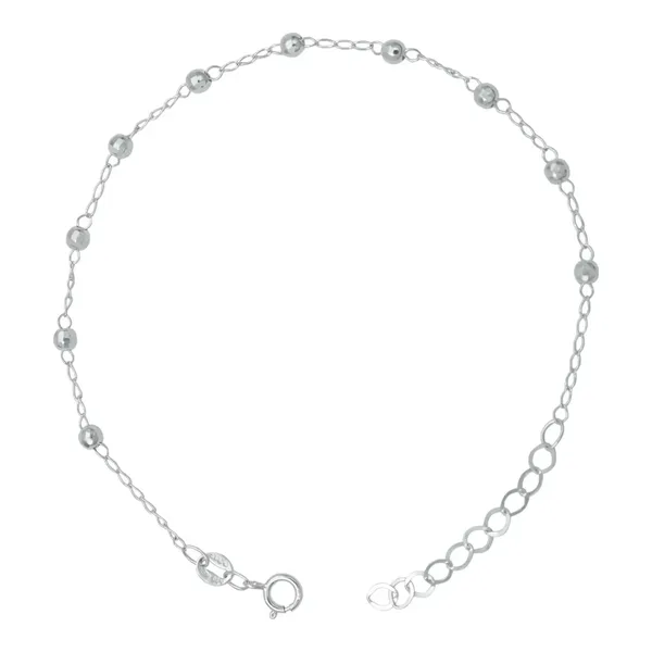 Pulsera Plata 925 Bola Diamantada Ajustable - Imagen 1